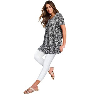 Roaman's Plus Size Cotton Ultimate Scoopneck Swing Tunic - 1 of 4
