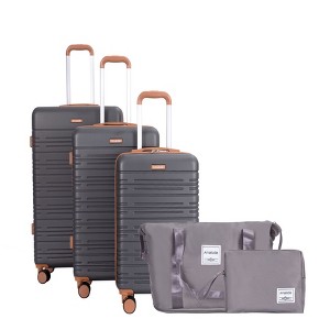 NAYSAYE Bag and Luggage Set 5 Piece Hard Case Spinner Wheels with TSA Lock and Storage Bags for Travel and Business, Gray, 19.5"*12"*30.5" - 1 of 4