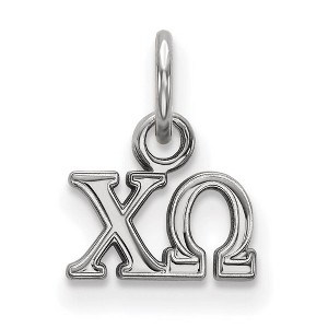 Black Bow Jewelry Sterling Silver Chi Omega Greek Life Extra Small Pendant - 1 of 3