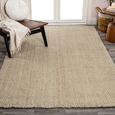 Para Hand Woven Chunky Jute With Fringe Area Rug - Jonathan Y : Target