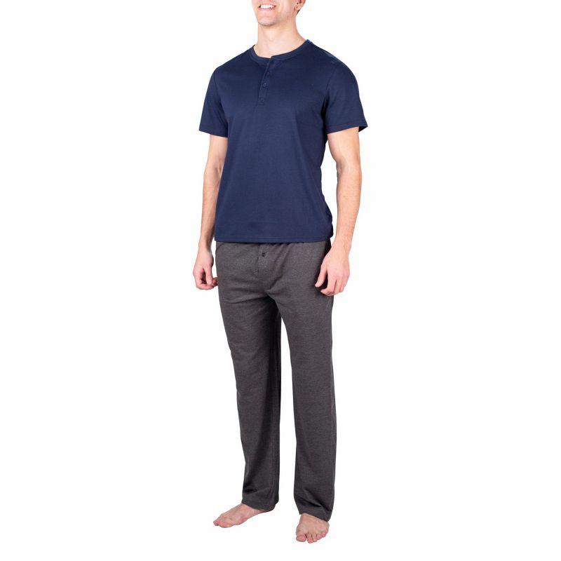 SLEEPHERO Men's Short Sleeve Henley and Pant Pajama Set, 2 of 5