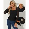 Allegra K Women's Long Sleeve Slim Fit Dressy Casual Wrap Ruched Mesh Blouse - 2 of 4