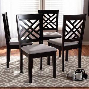 4pc Caron Finished Wood Dining Chairs - Baxton Studio - 1 of 4