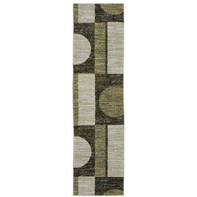 Oriental Weavers Strada STR05 Gold/ Green Indoor Area Rug - 2'3" x 8'