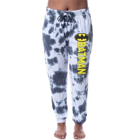 Dc Comics Womens' Batman Granite Tie Dye Bat Logo Sleep Jogger