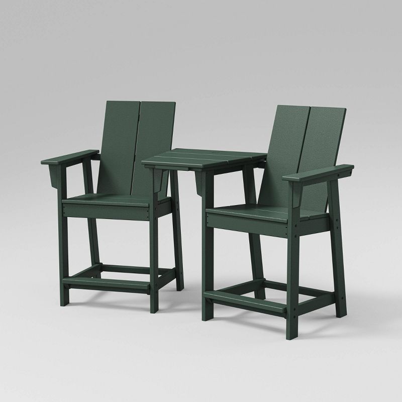 Moore 3pc POLYWOOD Patio Counter Chair Set with Connecting Table - Threshold™, 1 of 6