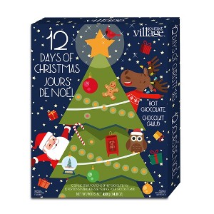 Gourmet du Village Advent Calendar Gift Box, 12 Christmas Season Single-Serve Hot Chocolate Mixes in Assorted Flavors - 1 of 4