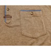 Men's Short Sleeve Henry Collar T-Shirt with Leather Label Casual Round Neck Top Front Pocket Khaki XL - 4 of 4