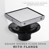 WOWOW Square Shower Drain 6 Inch Floor Drain with Tile Insert Grate 304 Stainless Steel with Hair Strainer - 3 of 4