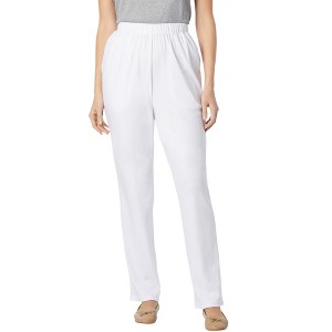 Woman Within Women's Plus Size Petite 7-Day Knit Straight Leg Pant - 1 of 4