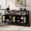Lyngins Sideboard Buffet Cabinets with Handleless Push-to-Open Design,Bohemian Style Rattan Coffee Bar Cabinets,Credenzas for Kitchen,Entryway - 2 of 4