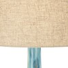 Possini Euro Design Kenya Modern Table Lamp 29 1/2" Tall Blue Green Ceramic with Dimmer Beige Shade for Bedroom Living Room Bedside Nightstand Office - 3 of 4