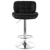 Elama 2 Piece Adjustable Faux Leather Tufted Bar Stool in Black with Chrome Base - 2 of 4