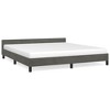 vidaXL Bed Frame with Headboard Dark Gray 76 in.x79.9 in. King Velvet - image 2 of 4