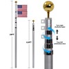 Outdoor Flag Poles, Flag Pole for Outside In Ground with American Flag and Ornament Ball for Residential or Commercial - 2 of 4