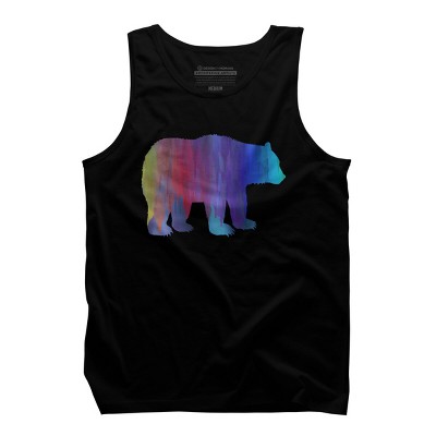 Adult Design By Humans Rainbow Watercolor Artistic Bear By Maryedenoa Tank Top