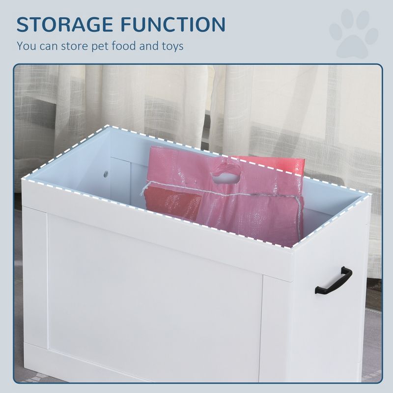 PawHut Raised Pet Feeding Storage Station with 2 Stainless Steel Bowls Base for Large Dogs and Other Large Pets, 5 of 8