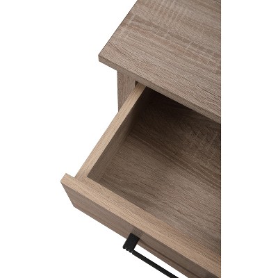 Salem Sandle Wood Modern Nightstand with Open Shelf and Drawer