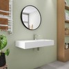 36 x 18 in. Solid Surface Wall Mount Bathroom Right Vessel Sink with Faucet Hole and Drain Cover - 4 of 4