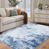 Area Rugs for Living Room Bedroom Vintage Floral Rug Non-Slip Low Pile Soft Indoor Carpet for Dining Room Kitchen Blue - 2 of 4