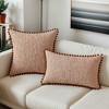 REGALWOVEN Fade-Resistant Chenille Boho Decorative with Pom-poms Throw Pillow Covers 2 Pcs - 2 of 4
