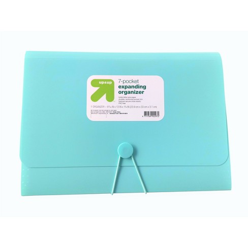 7 Pocket Expandable File Folder Letter Size Teal - up&up™: Polypropylene, Elastic Band, 50 Sheet Capacity, 7 Pockets - image 1 of 2