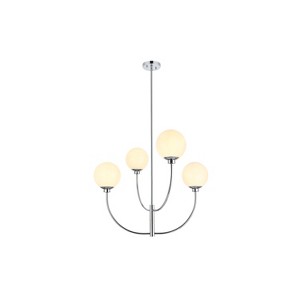 Elegant Lighting Nyomi 36-Inch Satin Gold Chandelier with Layered Circles - 1 of 4