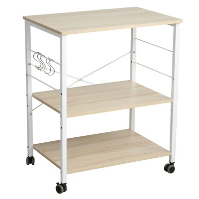 Narrow bakers rack with wood online shelves