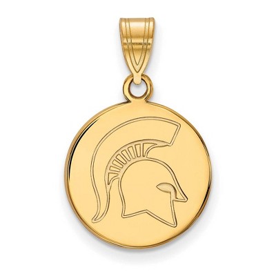 Black Bow Jewelry 14k Yellow Gold Michigan State Spartans NCAA Medium Pendant