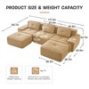 117" Corduroy U-Shaped Modular Sectional Sofa with Movable Ottoman, Pearl-Like Piping, Tufted Design, and No Assembly - 4 of 4