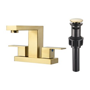 Cobbe Modern Two Hole Centerset 4" 2-handle Bathroom Faucet with Pop Up Drain Assembly - 1 of 4