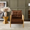 KINWELL Mid-Modern Accent Chair with Jute Rope Arms & Top-Grain Leather Upholstery - 2 of 4