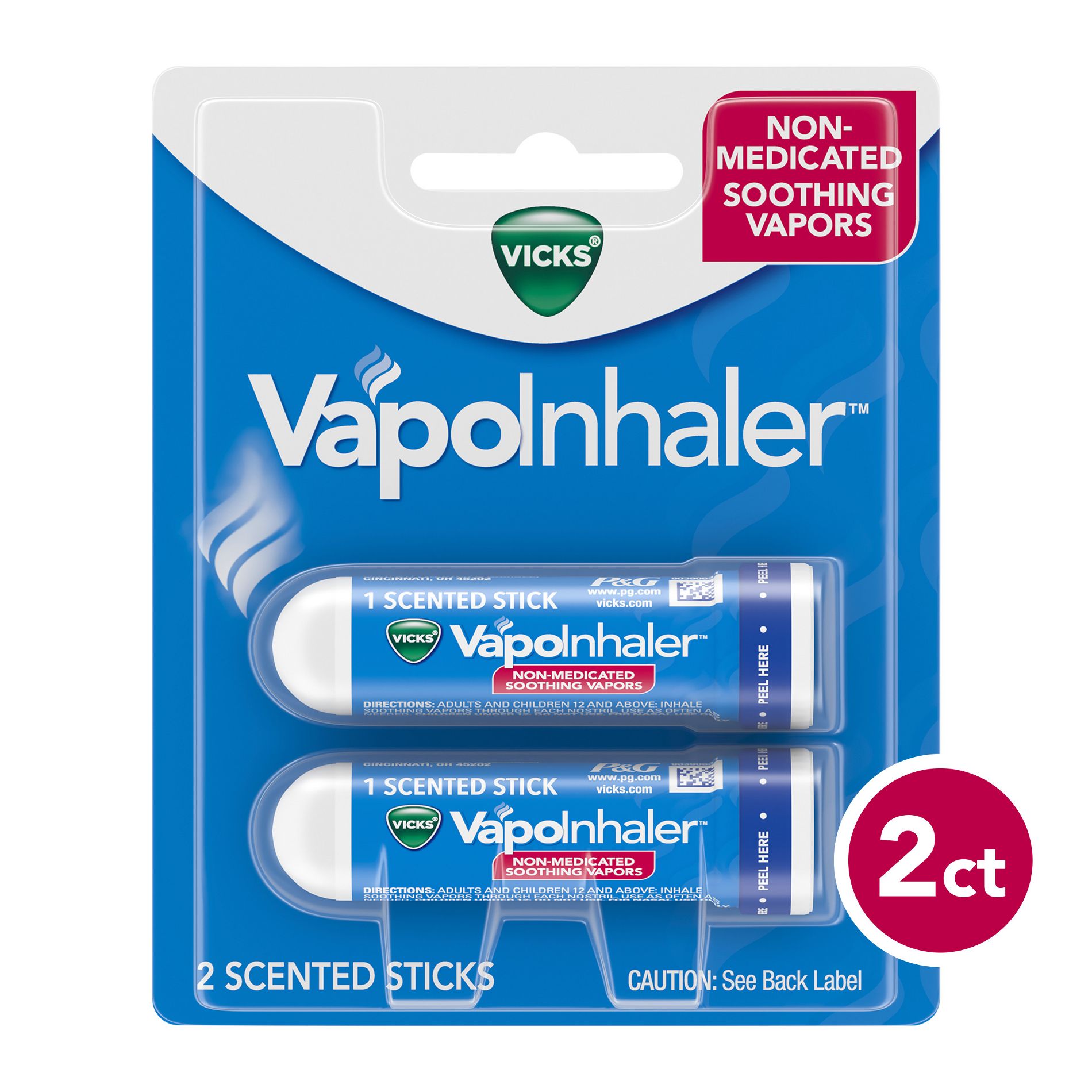 Vicks VapoInhaler Non-Medicated Portable Nasal Inhaler - 2ct