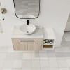 SEVOBAL Bathroom Vanities 42 Inch Modern Design Float Bathroom Vanity With Ceramic Art Sink Door for Bathroom, White, 41.5"*18.9"*23.8" - 2 of 4