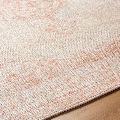 Kristeena 6'7" x 9' Rust and Beige Synthetic Area Rug
