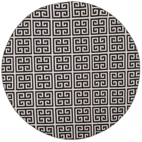 Montauk Mtk724 Hand Woven Indoor Area Rug - Black/ivory - 6' Round ...