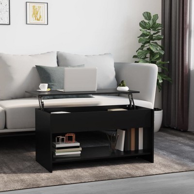 vidaXL Coffee Table Black Engineered Wood Medium Coffee Table