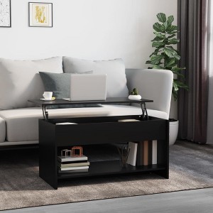 vidaXL Coffee Table Black Engineered Wood Medium Coffee Table - 1 of 4