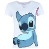 Jerry Leigh Women's Disney Stitch Short Sleeve V-Neck T-Shirt - 4 of 4