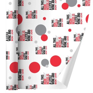 Bon Jovi Mom Needs Wine And Jovi Gift Wrap 30" x 72" - 1 of 4