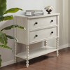 PAGED Elegant Nightstand Accent Bedside Table with Solid Wood Frame and Turned Legs for Bedroom - 2 of 4