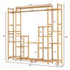 Costway 9-Tier Bamboo Plant Stand Potted Holder w/Hanging Rack Tall Display Shelf Unit - 4 of 4