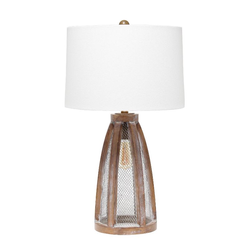 Wood Arch Farmhouse Table Lamp with Fabric Shade - Lalia Home, 1 of 8