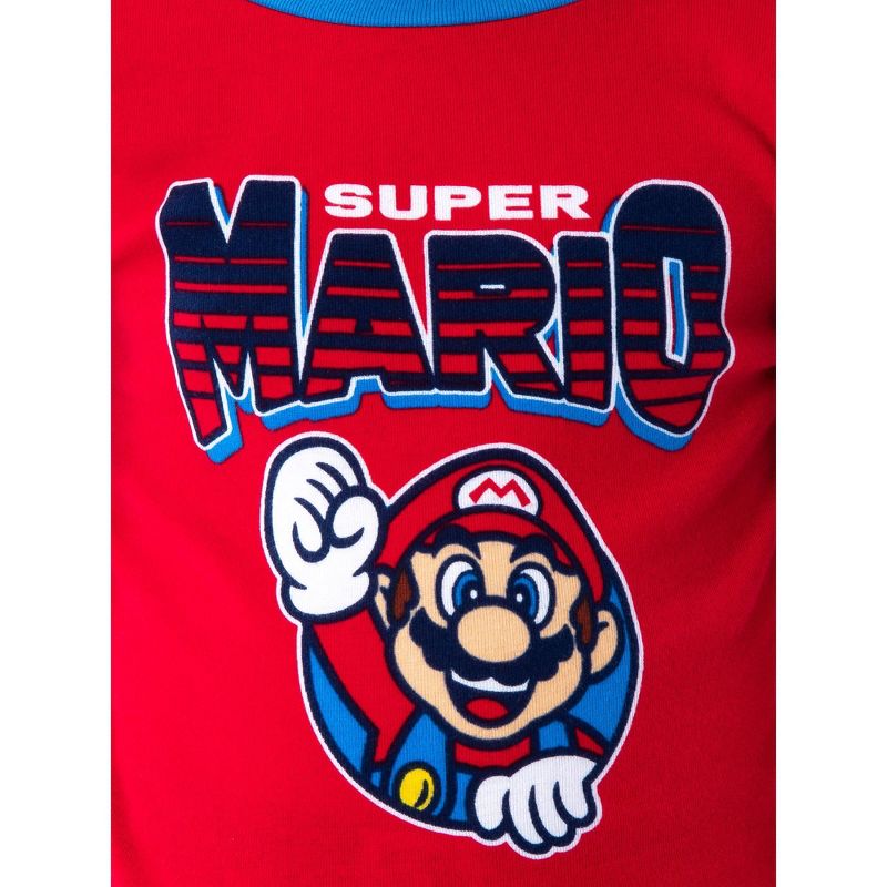 Super Mario Bros. Boys' Video Game Shirt Pants and Shorts 4 PC Pajama Set, 4 of 8