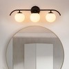 DORESshop 24 in. 3-Light Matte Black Vanity Light with Frosted Glass GlobeWall Sconce for Bathroom, Vanity, and Hallway - 2 of 4