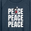Women's - Disney - Mickey Peace Lightweight French Terry Wide Neck Long Sleeve Shirt - 2 of 4