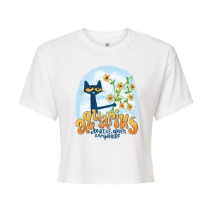 Women's - Pete the Cat - Aquarius Cropped Graphic T-Shirt - 1 of 4