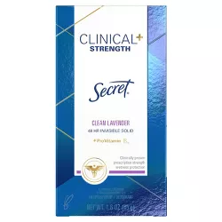 Secret Clinical Strength Invisible Solid Antiperspirant and Deodorant for Women - Clean Lavender - 1.6oz