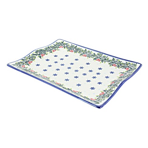 Blue Rose Polish Pottery 767 Kalich Rectangular Tray : Target