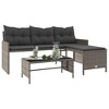 vidaXL Patio Garden Sofa Set L-Shaped Gray Poly Rattan with Table - Outdoor Seating with Washable Cushions for Deck, Terrace - 4 of 4
